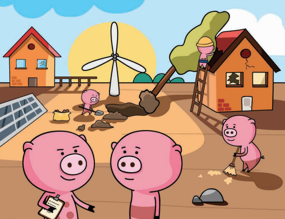 Pigs installing renewable energy